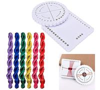 HAOBIN 2 PièCes Kumihimo Disque Tressage Conseil à La Main Ensemble Perles Cordon Disque Corde Bracelet Fait à La Main Outil 6 Paquets De Fil Nylon Pour La Confection De Bracelets Et Dragonnes