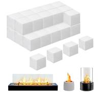 HAOBIN 30 Pièces Laine de Céramique pour Cheminée Éthanol D'éponge de Laine Céramique pour Foyer de Table éponge en céramique pour cheminée au bioéthanol,cheminée de Table (Blanc, 20x20x20mm)