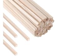HAOBIN 40 pièces bâtons en bois tiges de bois carré 200x8x8mm planches rectangulaires en bois non finies Bois pour le bricolage et la décoration,la construction et le lambris(40)