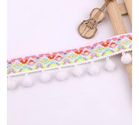 HAOBIN 5.4 MèTres Bordure à Franges Pompon Dentelle Bordure à Pompons Galon Frange Pompon Ruban Bordure à Pompons Dentelle Bordure à Coudre Pour Le Bricolage Couture Couture Artisanat DéCor (Blanc)