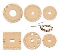 HAOBIN 6 Morceaux disque de tressage kumihimo Disque à Tresser Kumihimo Kit Rond Carre Disque Macrame Tressage Conseil à La Main Disque De Tressage Carré Kumihimo Tissage Disque Bracelet