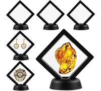 HAOBIN 6 Pièces Cadre Flottant Support Titulaire Cadre Flottant Transparent Bijoux Boîte Vitrine à Suspension Support de Présentation Flottant pour Affichage Anneau Pendentif Bracelet Noir