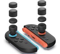 HAOBIN 8 pièces Capuchon Joystick pour Switch 2 Joycon Grip Caps Capuchon Joystick Compatible avec Switch 2 Joy-Con Souple Antidérapant Silicone Joystick Thumb Stick Grip Cap (Noir, 4 Tailles)