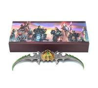 haobook WOW Warglaive d'Azzinoth Modèle Illidan Warblade Décoration de Bureau 22 cm/8,7 Pouces avec Support de présentation Jeu entièrement en métal Objet de Collection,Gris