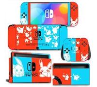 HAOBUY Autocollant Sticker Skin de Protection pour Nintendo Switch OLED Pokémon(Rouge Bleu) G