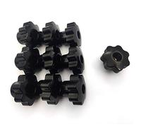HaoChen 10 Pcs M8 Boutons de Serrage de Filetage, Forme d'Étoile Tête Écrous De Serrage Boutons, Femelle de Filetage Bouton de Poignée pour Machine Outil - Noir