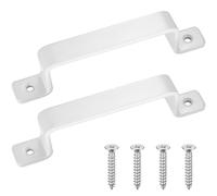 HaoChen Poignées de porte en fonte vintage robustes, lot de 2, Blanc, idéal pour extérieur, garage, armoire et intérieur (120X190MM)