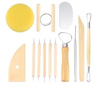 HaoChen Set Outils Poterie 12 Pièces, Kit Poterie Sculpture Argile, Accesoire Ceramique Poterie Pate à Modeler, Artiste Argile pour Sculpture, DIY, Modélisation (Couleur du Bois)