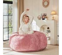 HaoChrymec 5FT Beanbag, Fauteuil Confortable en Mousse, Chaise De Salon Polyvalente, Lit D'appoint, Idéal pour Chambre, Balcon Et Autres Espaces, Rose, 130 x 120 x 60 cm