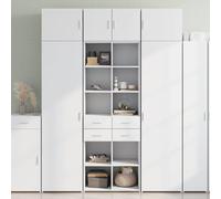 HaoChrymec Armoire Haute en Bois Composite, Meuble de Rangement Multifonction, Buffet Salle à Manger, Commode Cuisine, bahut Salon, 70 x 42.5 x 225 cm, Blanc