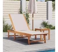 HaoChrymec Bain de Soleil Extérieur, en Bois d'Acacia Massif et Textilène, Dossier Réglable 5 Positions, Support 110 kg, Transat Jardin Exterieur, Relax Jardin Exterieur,Gris, 200 x 66 x 98 cm