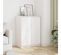 HaoChrymec Buffet Blanc en pin Massif, Meuble de Rangement avec 2 Portes et 3 Compartiments, Buffet Salle à Manger, Commode Cuisine, bahut Salon, 60 x 36 x 84 cm