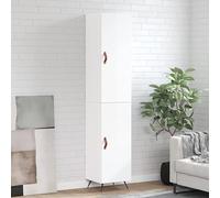 HaoChrymec Buffet Haut avec Espace de Rangement, Meuble de Rangement avec Portes, vaisselier Salle à Manger Moderne, Armoire de Cuisine, Meuble laqué Blanc, 34,5 x 34 x 180 cm