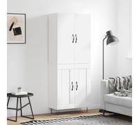 HaoChrymec Buffet Haut en Bois Composite, Meuble de Rangement Pratique, vaisselier Salle à Manger, Armoire de Cuisine, 69.5 x 34 x 180 cm, Blanc