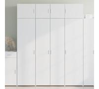 HaoChrymec Buffet Haut en Bois d’ingénierie, Meuble de Rangement avec Portes, vaisselier Salle à Manger, Armoire de Cuisine, Meuble Cuisine Rangement, 80 x 42.5 x 185 cm, Blanc