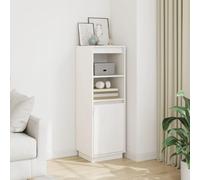 HaoChrymec Buffet Haut en pin Massif, Meuble de Rangement Multifonction, vaisselier Salle à Manger, Meuble Cuisine Rangement, Armoire de Cuisine, 37 x 34 x 110 cm, Blanc