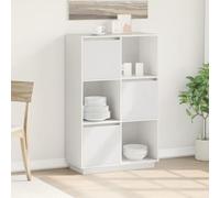 HaoChrymec Buffet Haut en pin Massif, Meuble de Rangement, vaisselier Salle à Manger, Armoire de Cuisine, Meuble Cuisine Rangement, 74 x 35 x 117 cm, Blanc