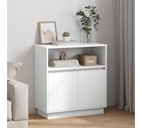 HaoChrymec Buffet LED Blanc avec éclairage intégré, Meuble de Rangement en MDF, Buffet Salle à Manger, Meuble Salon Rangement, bahut Salon, Meuble laqué Blanc, 71x34.5x75 cm