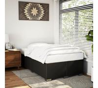 HaoChrymec Cadre de Lit 120x190 cm, Simili Cuir Noir avec Sommier à Lattes, Structure Renforcée, Lits Une Place, idéal pour Chambre à Coucher et Studio, 190x120x46 cm