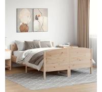 HaoChrymec Cadre de Lit, 160x200 cm en Pin Massif Naturel, Structure Renforcée avec Latte en Contreplaqué, Lit Adulte et Lit Deux Place, pour Chambre à Coucher, sans Matelas, 205.5 x 165.5 x 74.5 cm
