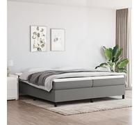HaoChrymec Cadre de Lit, Structure en Tissu Respirant avec, Cadre de Lit et Bed Frame, pour Chambre Adulte, Couleur Gris Foncé, 203 x 200 x 35 cm