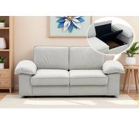 HaoChrymec Canapé 2 Places Moderne, Velours Doux avec Rangement sous Le Siège, Design Confortable Et Gain De Place, pour Salon Et Appartement, Blanc Crème