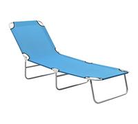 HaoChrymec Chaise Longue Pliable, Transat Jardin Exterieur en Acier et Tissu Oxford, Dossier Réglable, Bain de Soleil Pliable, Relax Jardin Exterieur,Bleu Turquoise, 189 x 58 x 27 cm