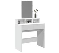 HaoChrymec Coiffeuse avec Miroir Blanc 80x41x144.5cm, Design Fonctionnel avec 2 Tiroirs Et 3 Compartiments, Coiffeuse Enfant Fille Bureau Coiffeuses avec Rangement Coiffeuses Meuble, Blanc