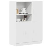 HaoChrymec Ensemble de 2 Meubles de Cuisine with Bois, Design Pratique, Rangement Placard Cuisines, Meuble Colonne Cuisine, Buffet Cuisines, Blanc, 95 x 41.5 x 131.5 cm
