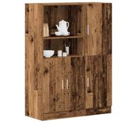 HaoChrymec Ensemble de 2 Meubles de Cuisine with Bois Récupéré, Design Pratique, Rangement Placard Cuisines, Meuble Colonne Cuisine, Buffet Cuisines, Blanc, 95 x 41.5 x 131.5 cm
