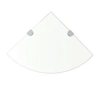 HaoChrymec Étagère d'angle with Verre trempé, Design avec Supports chromés, étagère Murale Chambre, étagère d'angle Murale, bibliothèque Murale, Transparent, 35 x 35 cm