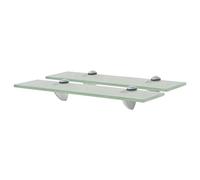 HaoChrymec Étagères Flottantes with Verre Trempé, Alliage de Zinc, Design Pratique, étagère Murale, étagère Cuisine, étagère Salle de Bain, bibliothèque Murale, Mat, 40 x 20 cm, Lot de 2