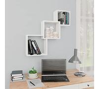 HaoChrymec Étagères Murales with Bois d'Ingénierie, Design Cube, Rangement Multifonctionnel, Étagère Cuisine, Étagère Salle de Bain, Bibliothèque Murale, Blanc, 68 x 15 x 68 cm