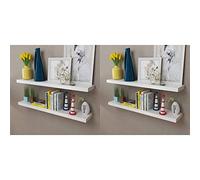 HaoChrymec Étagères Murales with MDF, Finition Mate, Système de Montage Invisible, Étagère Murale, Étagère Cuisine, Étagère Salle de Bain, Bibliothèque Murale, Blanc, 100 x 20 x 3.8 cm, Lot de 4