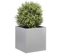 HaoChrymec Jardinière en Acier Galvanisé, Pot de Fleur Extérieur avec Fond Ouvrant, Design Moderne et Résistant, pour Balcon, Terrasse, Jardin, Couleur Métal, 40 x 40 x 40 cm