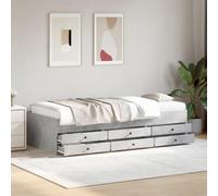 HaoChrymec Lit de Repos avec Tiroirs, Canapé Lit 2 en 1 en Bois d'Ingénierie, Structure Robustre, Cadre de Lit Multifonction, pour Salon ou Chambre d'amis, Gris Béton, 75 x 190 cm