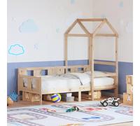 HaoChrymec Lit de Repos avec Toit, en Pin Massif, Cadre de Lit avec Barrières de Sécurité, Canapé Lit Multifonction, pour Chambre d'enfant ou Salon, Dimensions 203.5 x 86 x 69.5 cm