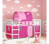 HaoChrymec Lit Mezzanine Enfant avec Tunnel, Lit Superposé en Pin Massif, Cadre de Lit avec Espace Rangement, pour Chambre Enfant, Garçon ou Fille, Couleur Blanc, Dimensions 205.5 x 85.5 x 113.5 cm