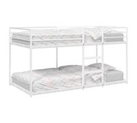 HaoChrymec Lit Superposé, 2 Places en Acier, Lit Mezzanine avec Échelle et Barrières de Sécurité, Cadre de Lit Robust, pour Chambres d'enfants et Adolescents, Blanc, 195x79.5x111 cm