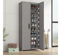 HaoChrymec Meuble à Chaussures Gris, Rangement Pratique, 10 Étagères, Range Chaussures, Porte Chaussures, Meuble Chaussure Entrée, Shoe Cabinet, Tissu Non Tissé, 60 x 30 x 166 cm