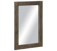HaoChrymec Miroir de Salle de Bain en Bois de Manguier Massif, Fixation Murale, Double Orientation, Miroirs Muraux Miroir Salle de Bain Miroir Maquillage, pour Salle de Bains/Salon, Gris, 50x3x70cm