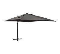 HaoChrymec Parasol déporté avec LED, aluminium, anthracite, 300 x 300 cm