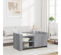 HaoChrymec Table Basse with Bois D’ingénierie, Design Moderne, Grand Espace de Rangement, Coffee Table, Tables de Salon, pour Salon, Gris Sonoma, 100 x 50 x 50 cm