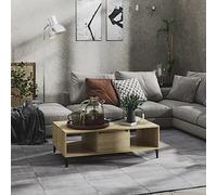 HaoChrymec Table Basse with Bois D’ingénierie et Métal, Design Moderne, Espace de Rangement, Coffee Table, Tables de Salon, pour Salon, Chêne Sonoma, 103.5 x 60 x 35 cm