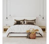 HaoChrymec Table de Chevet 2 Pièces avec Tiroir, Meuble de Rangement Multifonction, Design Moderne en Bois d'Ingénierie et MDF, Finition Chêne, Idéal Chambre à Coucher, Dimensions 36.5 x 30.5 x 38 cm