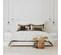 HaoChrymec Table de Chevet 2 Pièces, Blanc Moderne avec Tiroir, Meuble de Rangement Chambre, Ensemble de Tables de Nuit, Bois d'Ingénierie et MDF, Facile à Assembler, Dimensions 36.5 x 30.5 x 38 cm