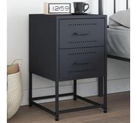 HaoChrymec Table de Chevet Industrielle, 2 Tiroirs en Acier Anthracite, Meuble de Rangement Robust, Design Moderne, Commode Chambre ou Table d'Appoint, Dimensions 36 x 39 x 60.5 cm