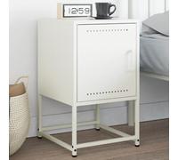 HaoChrymec Table de Chevet Industrielle Blanche, 2 Tiroirs en Acier Robust, Meuble de Rangement Multifonction, Table de Nuit Moderne, Commode Chambre Pratique, Blanc, Dimensions 36 x 39 x 60.5 cm