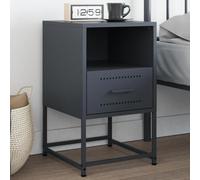 HaoChrymec Table de Chevet Industrielle, Structure en Acier Anthracite, 2 Tiroirs de Rangement, Design Moderne et Robust, Commode Chambre Pratique, Meuble de Rangement Polyvalent, 36 x 39 x 60.5 cm