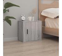 HaoChrymec Table de Chevet Murale Suspendue, Gris Sonoma, Bois d'Ingénierie Résistant, Plateau Robuste, Meuble de Rangement Élégant, Commode Chambre Espace Optimisé, Dimensions 50 x 30 x 47 cm